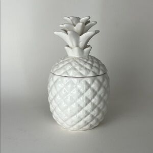 White Ceramic Pineapple Jar Container